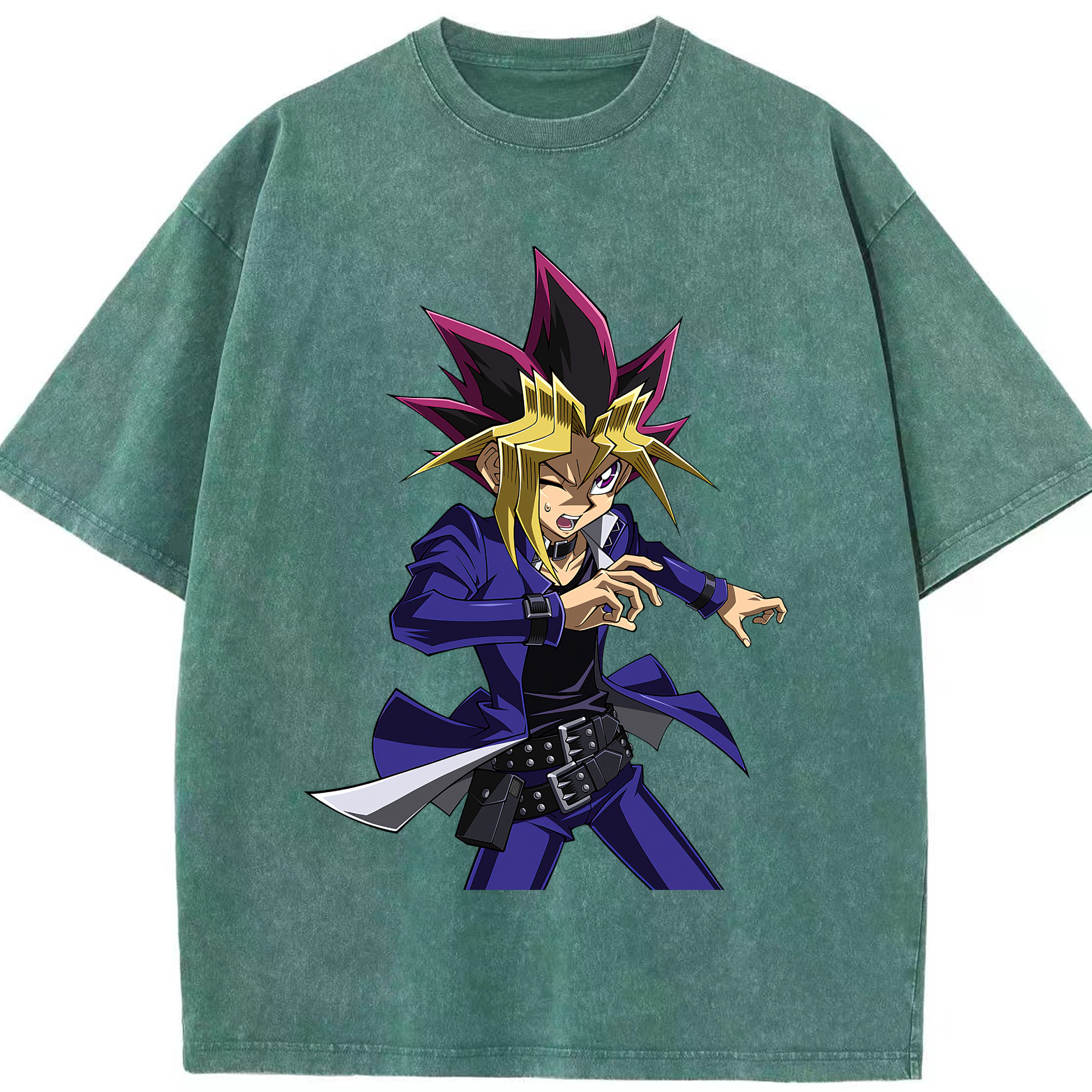 （画像用） 遊☆戯☆王 Yu-Gi-Oh! 綿100% ヴィンテージ風 半袖Tシャツ（フロントプリント）
